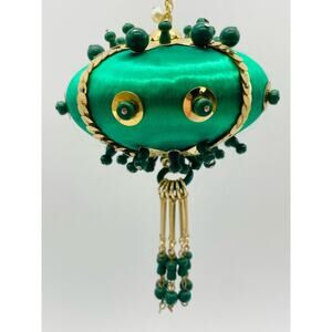 Vintage Handmade Silk/Satin Push Pin Ornament Jeweled Beaded Sequins